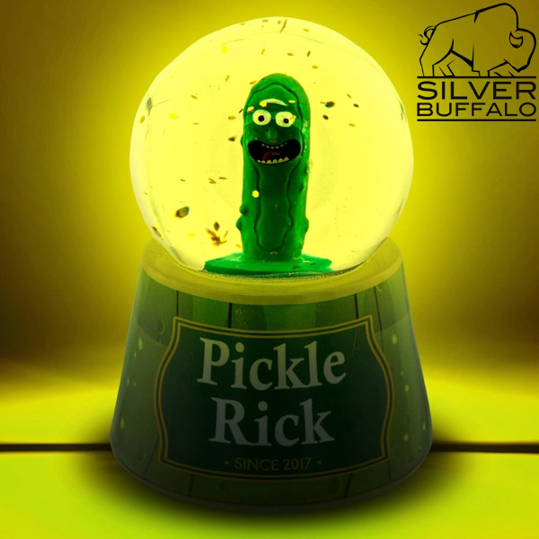 Silver Buffalo Rick and Morty Pickle Rick Mini Light Up Snow Globe